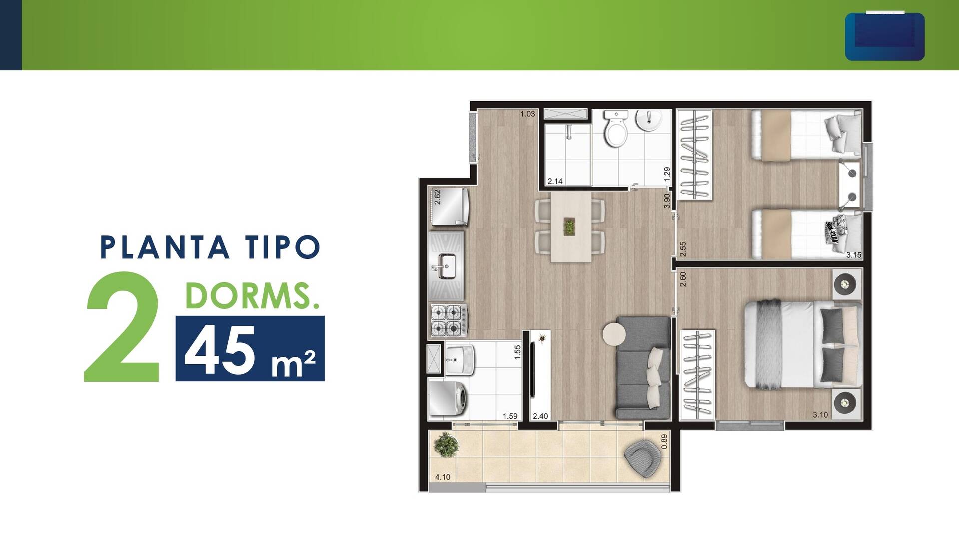 Apartamento, 2 quartos, 45 m² - Foto 25